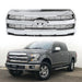 For 2015-2017 Ford F150 F-150 Front Upper Grille Grill W/O Camera Chrome