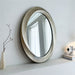 Vanity Oval Wall Mirror Home Office Entryway Farmhouse Decorative Wooden Frame