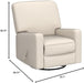 Swivelling Rocking Recliner with High Back, Deep Seat, Beige