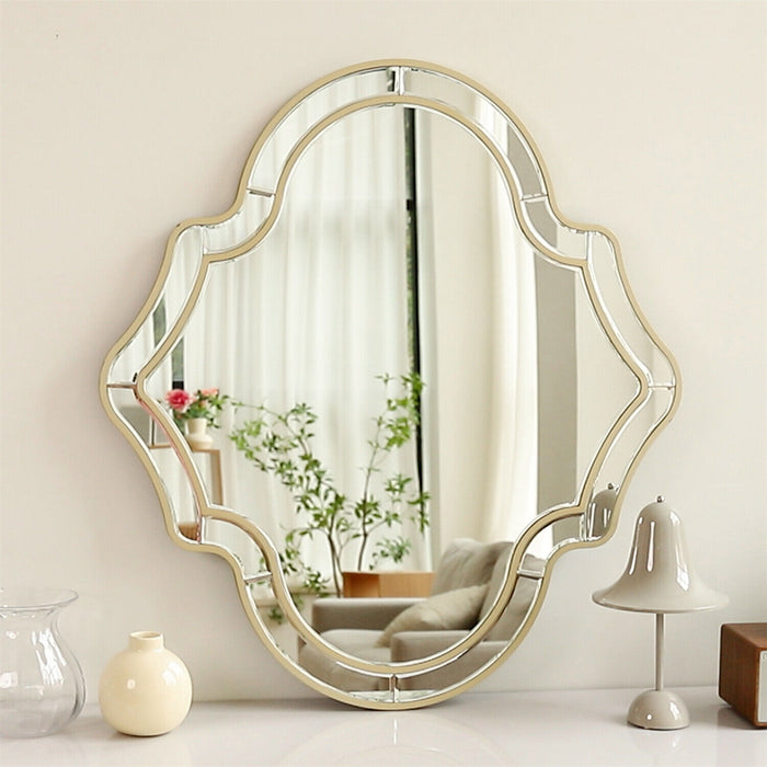 Irregular Golden Rim Wall Mirror