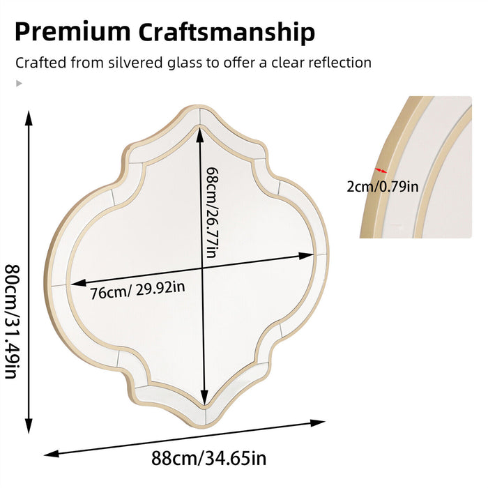 Irregular Golden Rim Wall Mirror