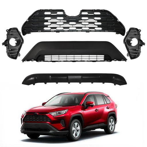 For Toyota RAV4 2019-2021 LE Front Grille Bezels Towing Covers Apron Set 5Pcs