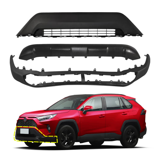 For 2019-2021 Toyota RAV4 Front Bumper Lower Grille+Valance Panel