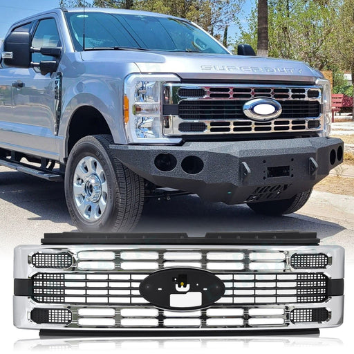 For 2023-2025 Ford F250 F350 F450 F550 Front Grille Chrome Super Duty XLT XL