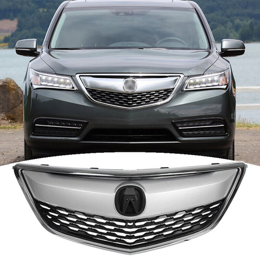 Fits 2014 2015 2016 Acura MDX Front Bumper Grille Grill W/Chrome Trim 75100-TZ5