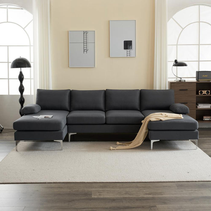 Modern U-Shaped Sectional Sofa with 2 Chaise Lounges