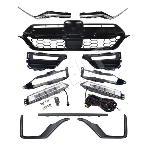 Fits 2020-2022 Honda CRV Front Grille Headlight Trim Fog Light Bracket Set 11Pcs
