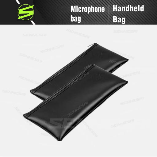 Microphone Storage Bag Leather & Zipper