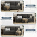 Dark Grey Linen Sectional Sofa