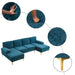 Modern U-Shaped Sectional Sofa: Chenille Fabric Comfort