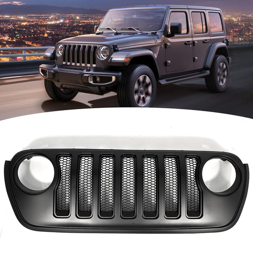 Fits 2018-2023 Jeep Wrangler 82215114 New Front Grille W/ Mesh Inserts Black