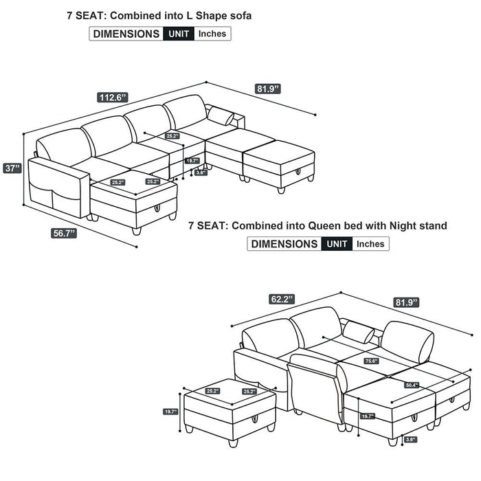 Modular Sectional Sofa Set with Storage: Velvet Comfort