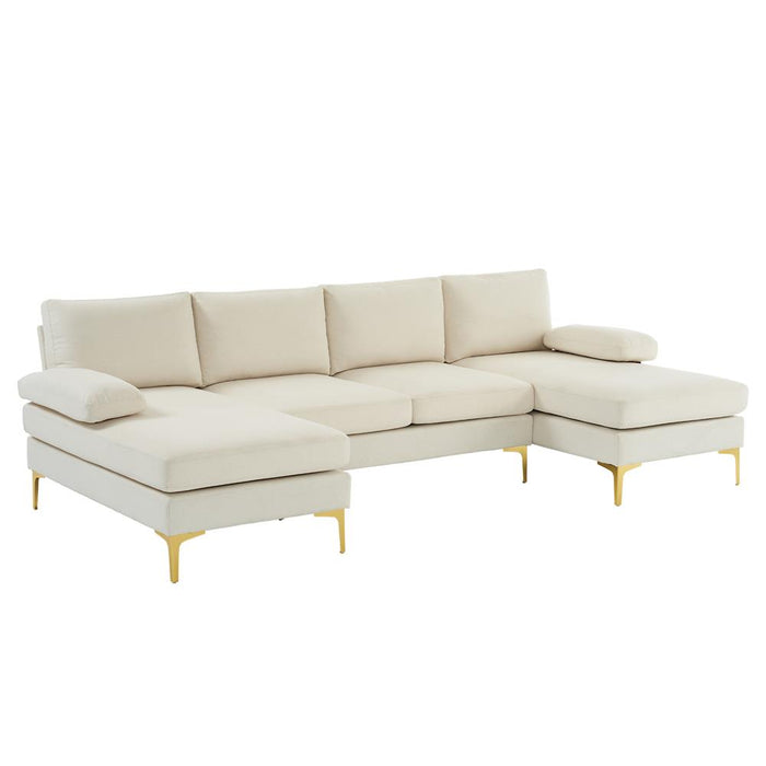 Modern U-Shaped Sectional Sofa with 2 Chaise Lounges