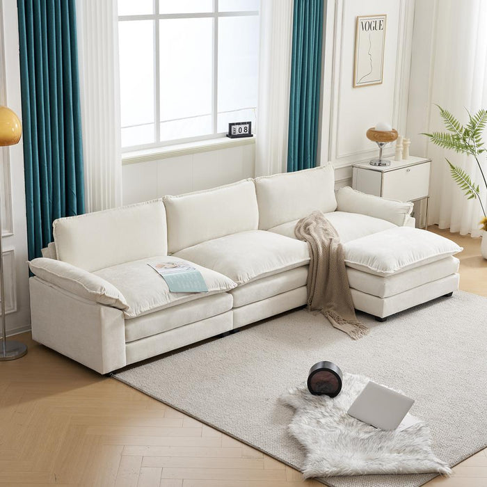 Modern L-Shaped Sectional Sofa: Cloud-Like Comfort