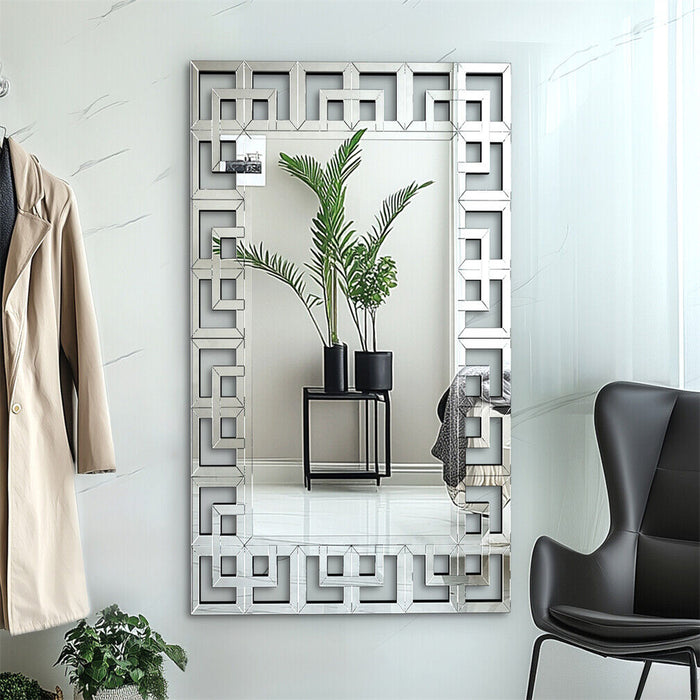 Glossy Silver Wall Mirror 