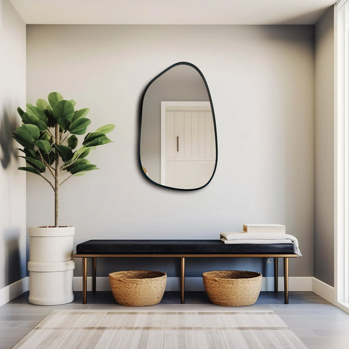 Modern Wall Mirror | Irregular Shape | Wood Frame