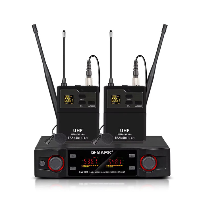 Wireless Lavalier Mic: EW100 2-Channel UHF