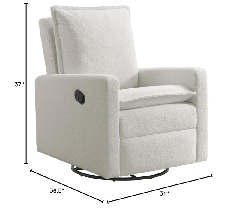 Uptown Swivel Glider Recliner - Boucle White