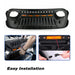 Front Mesh Grille with Amber Running Lights for 2018-2023 Jeep Wrangler JL JT