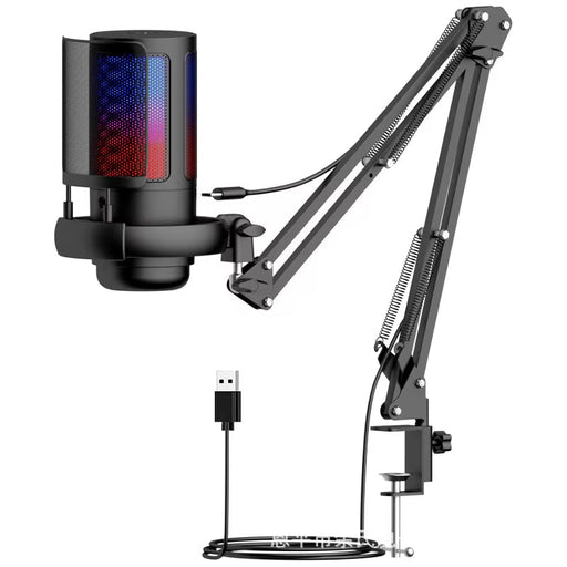 RGB Gaming Mic USB, Cardioid, Boom Arm