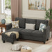 Dark Grey Linen Sectional Sofa