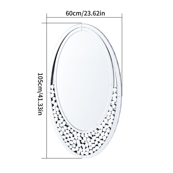 Large Silver Oval Mirror Bathroom