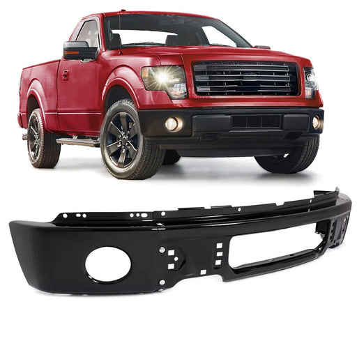 For Ford F150 2009-2014 Front Bumper Face Bar W/ Fog Light Hole Black Split