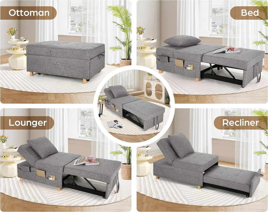 Folding Ottoman 4-in-1 Sleeper Sofa for Small Spaces