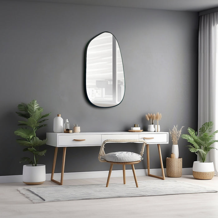 Modern Wall Mirror | Irregular Shape | Wood Frame