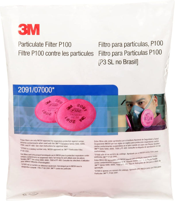 3M P100 Particulate Filter Set High Efficiency Respirator Replacement Filters