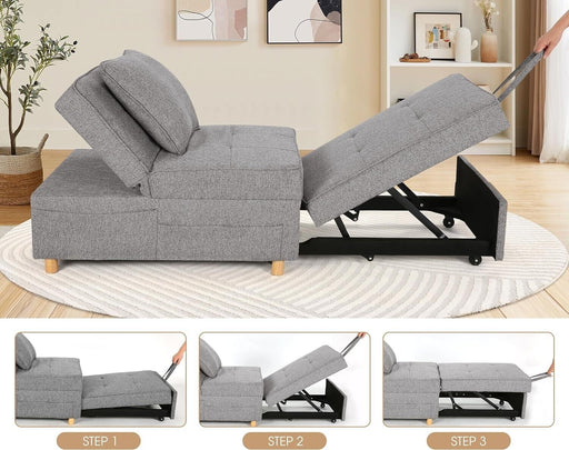 Folding Ottoman 4-in-1 Sleeper Sofa for Small Spaces