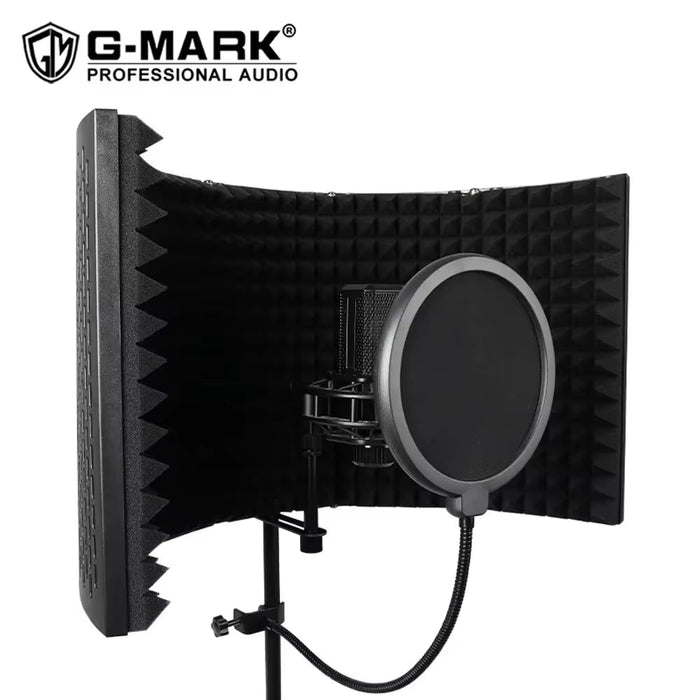 5-Panel Mic Isolation Shield for Studio Recording