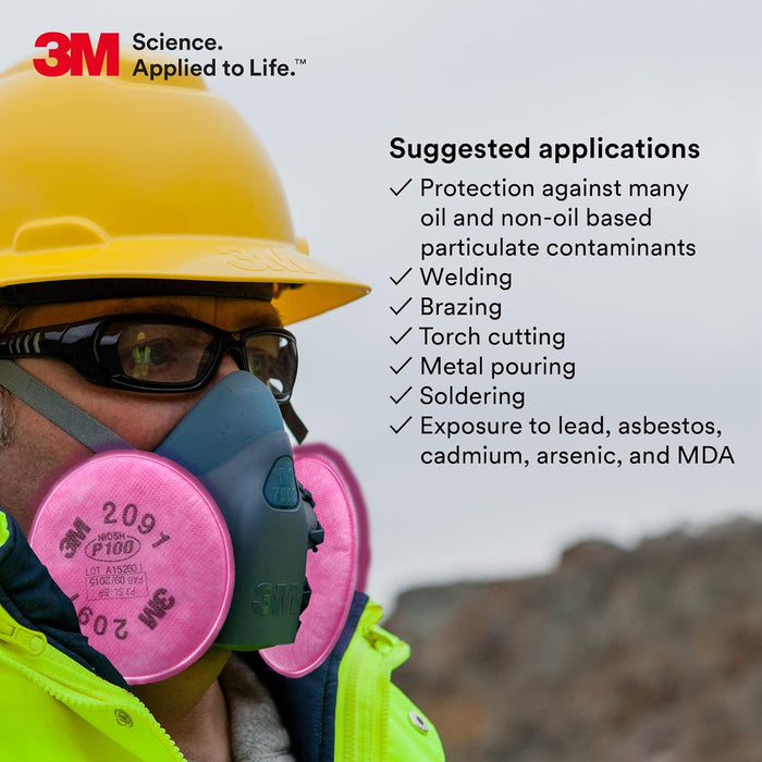 3M P100 Particulate Filter Set High Efficiency Respirator Replacement Filters