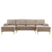 Modern U-Shaped Sectional Sofa: Chenille Fabric Comfort