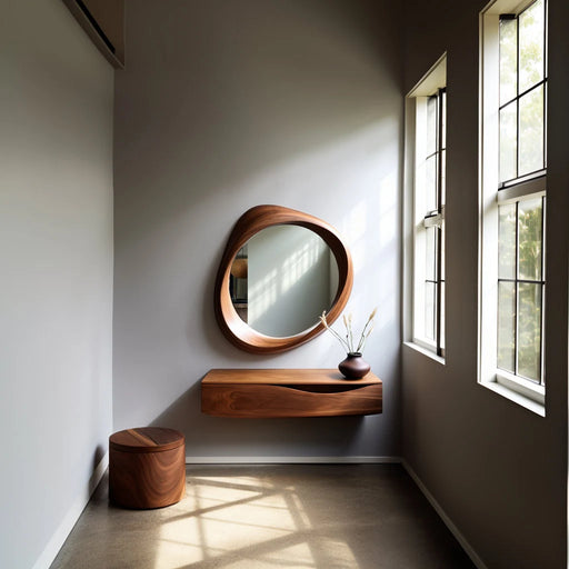 Asymmetrical Wall Mirror | Wooden Frame