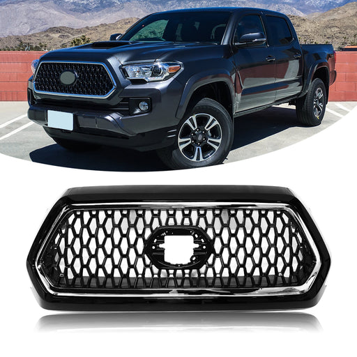 thumbnail image 2 of JX Chrome Front Upper Grille Outer Frame Surround For Toyota Tacoma 2016-2022 2 of 4