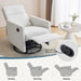 Swivelling Rocking Recliner - Beige, Upholstered Fabric