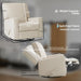 Swivelling Rocking Recliner with High Back, Deep Seat, Beige