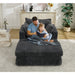 Oversized Modular Sectional Sofa with Movable Ottoman