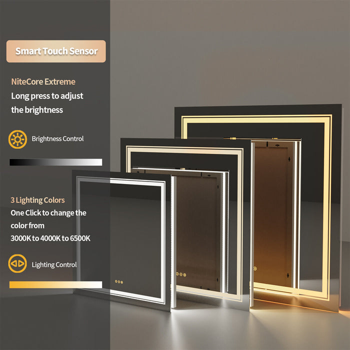 Square LED Bathroom Wall Mirror