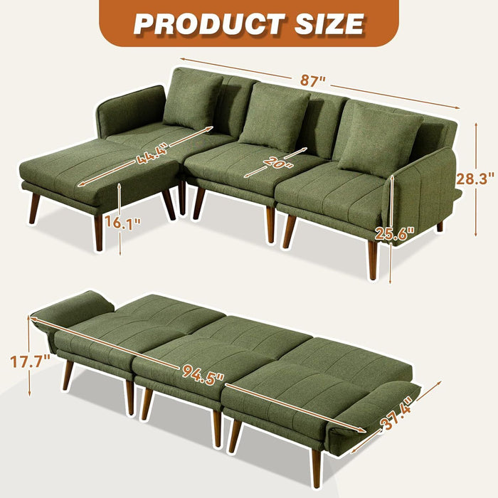 3-Seat Convertible Sofa Bed: Versatile Living Room Solution