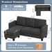 Dark Grey Linen Sectional Sofa