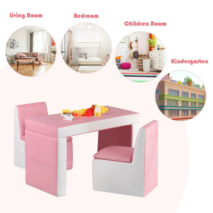 Convertible Kids Furniture Set: Sofa, Table, Chair