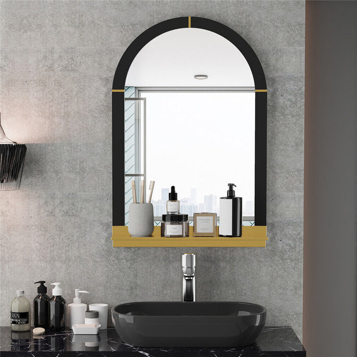 Arch Wall Mirror Bathroom Mirror W/ Shelf Living Room Entryway Decorative Mirror