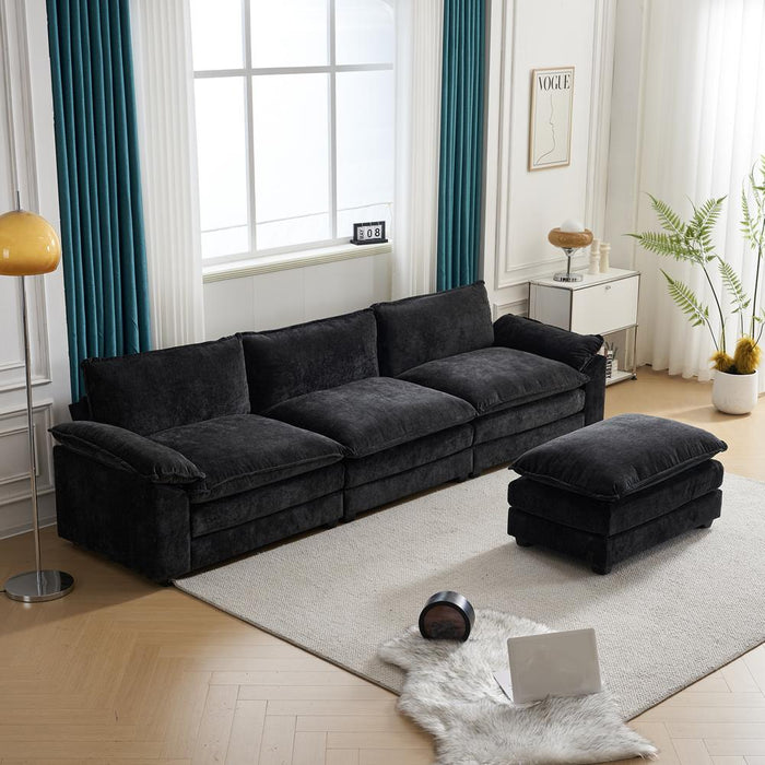 Modern L-Shaped Sectional Sofa: Cloud-Like Comfort