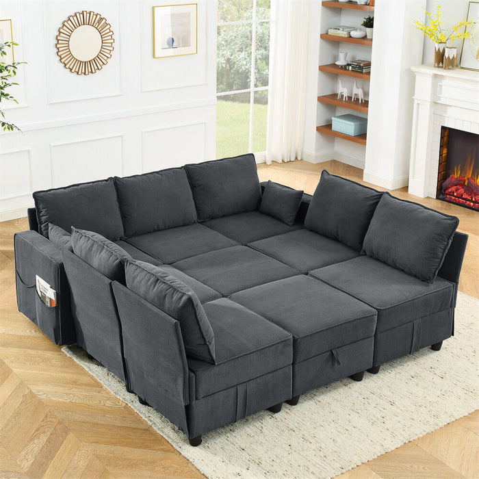 Modular Sectional Sofa Set with Storage: Velvet Comfort