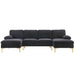 Modern U-Shaped Sectional Sofa: Chenille Fabric Comfort