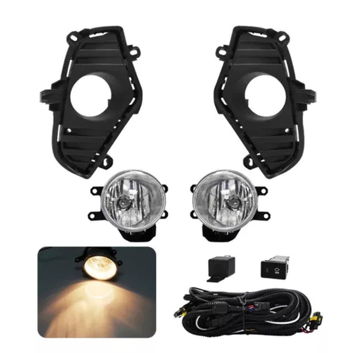 For 2019-2021 Toyota RAV4 Front Upper Lower Grille Bumper Fog Lights Valance Set