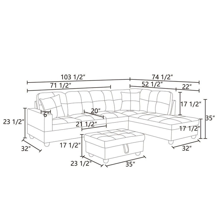 Light Grey Flannel Sofa Set: Modern Living Room Comfort