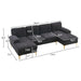 Modern U-Shaped Sectional Sofa: Chenille Fabric Comfort